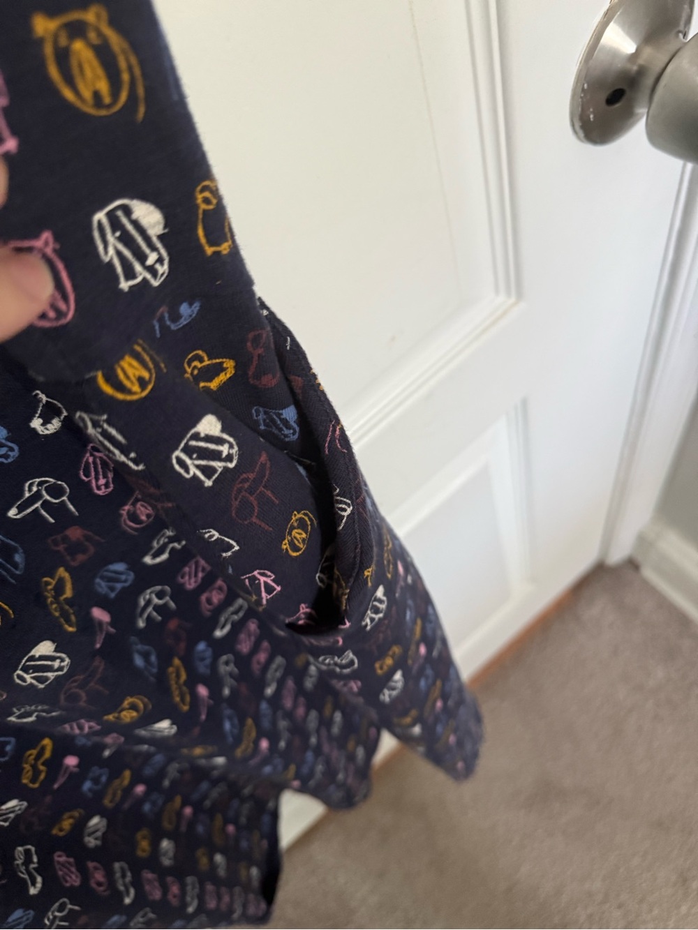 Boden Navy Short-Sleeve Dress with Multicolor Novelty Print - Picture 5 of 6